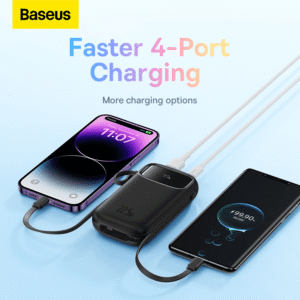 Baseus Qpow2 Dual Cable Digital Display Fast Charge Power Bank 10000mAh 22.5W