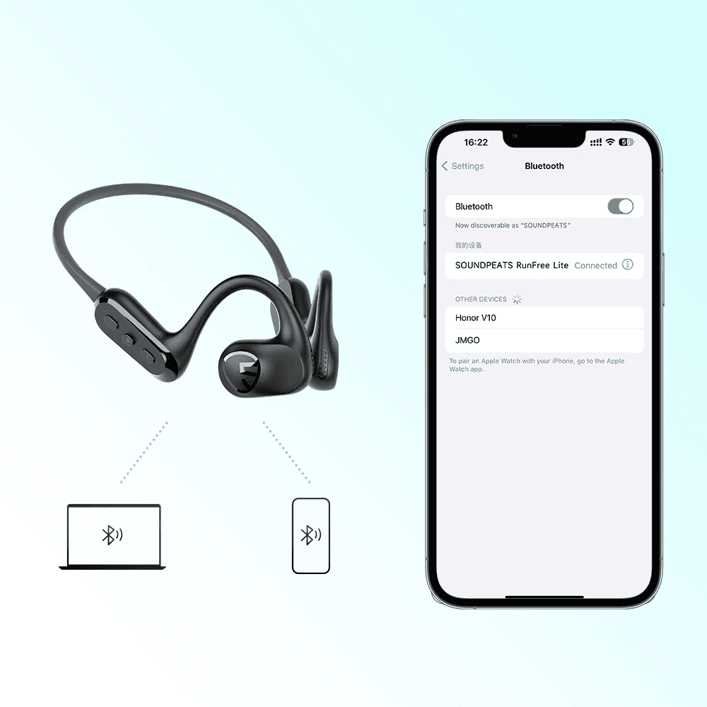 SoundPeats RunFree Lite - Bluetooth Air Conduction Sport Headphones