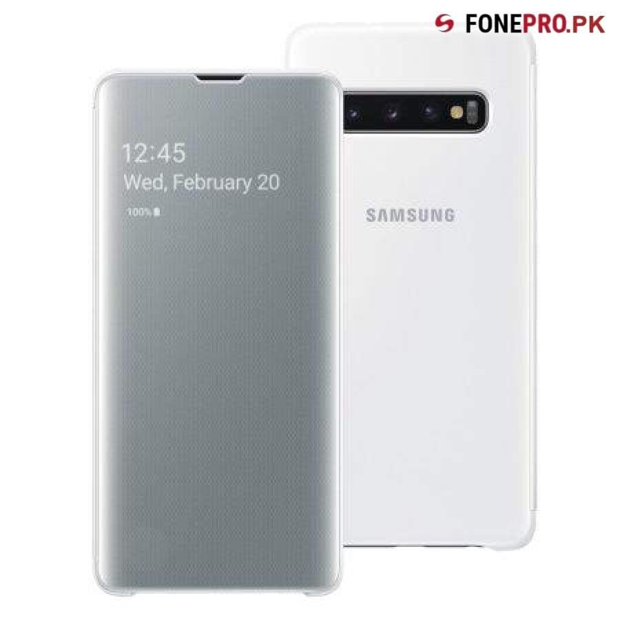 Clear View Standing Cover for Samsung Galaxy S10 price in Pakistan