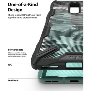 Ringke Fusion-X Case Designed for OnePlus 8 - Camo Black