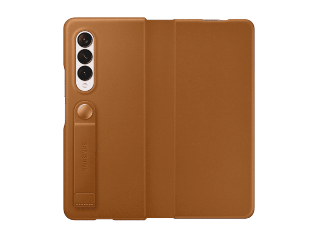 Galaxy Z Fold3 Leather Grip plus Stand Cover, - Image 2