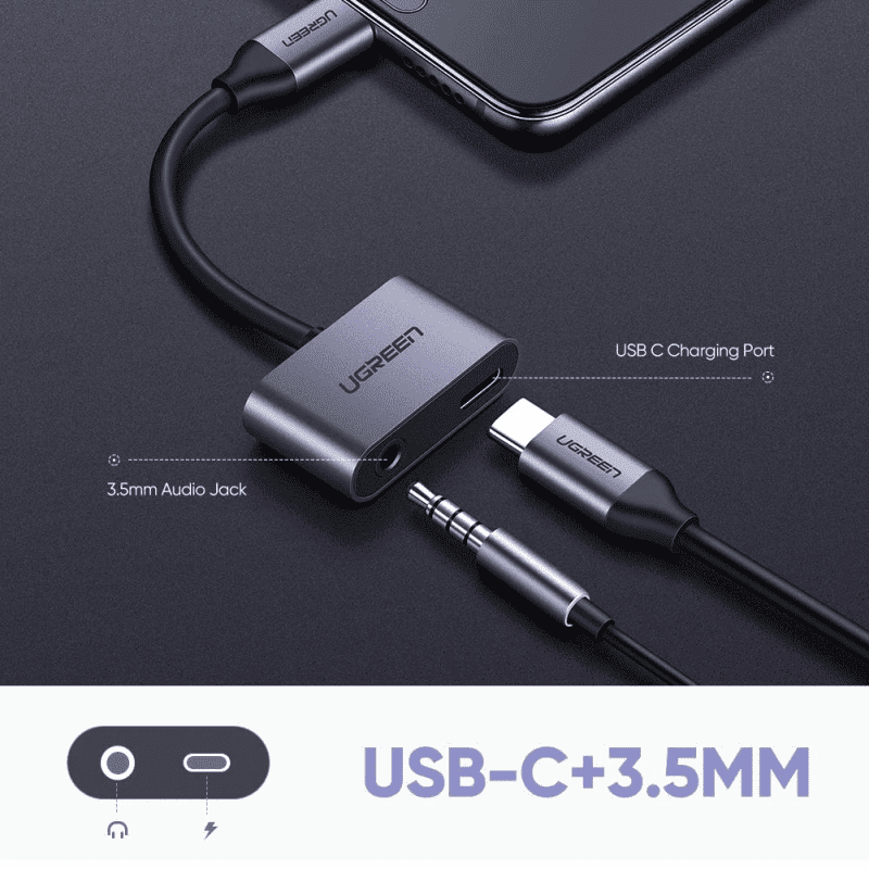 USB C to 3.5mm Jack Headphone Adapter Ugreen