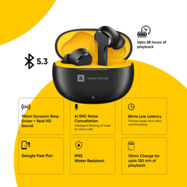 Realme T100 Bluetooth True Wireless Earbuds best price in pakistan at fonepro.pk