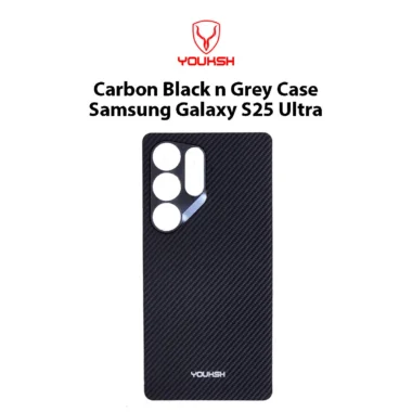 YOUKSH Carbon Black Grey Case for Samsung Galaxy S25 Ultra