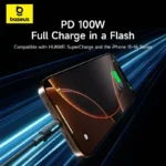 Baseus Lit Button-Control Cable USB-C to USB-C 100W