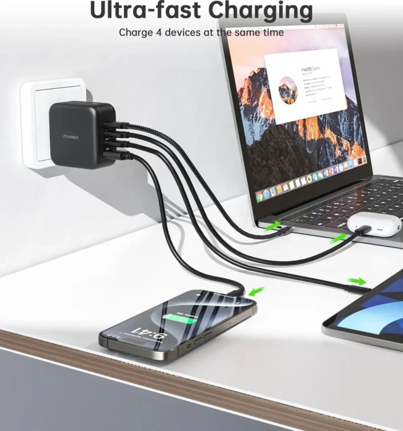 Choetech PD6055 70W Gan USB-C and USB-A Travel Charger