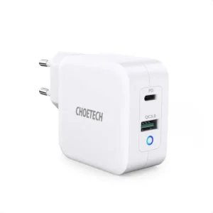 Choetech fast GaN wall charger USB Type C PD USB-A QC3.0 65W
