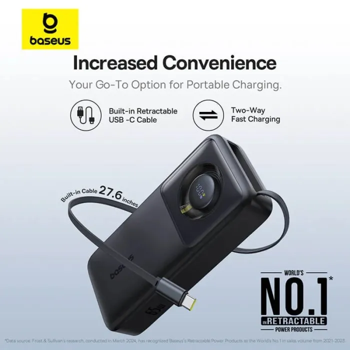 0-12-3 Baseus Free2Pull 20000mAh Power Bank 65W Fast Charging