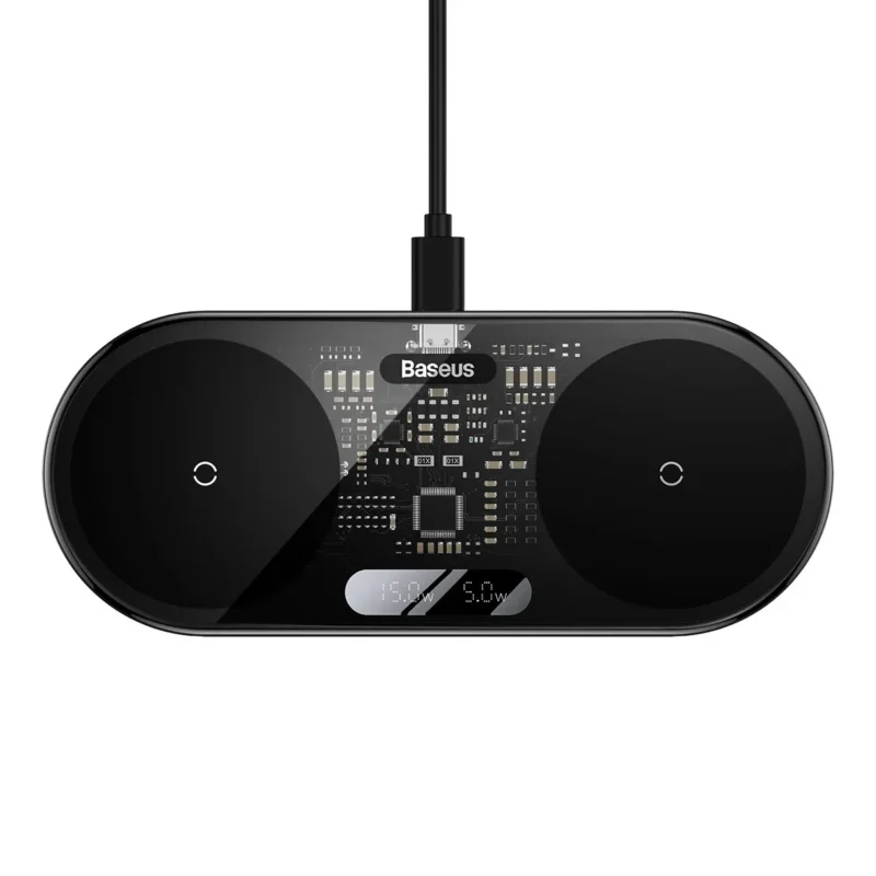 Baseus 2 in 1 Wireless Charger Digital LED Display 20W Baseus 2 in 1 Wireless Charger Digital LED Display 20W