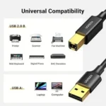 Ugreen 10351 USB A 2.0 TO USB B Printer Cable 3m