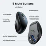 Ugreen 15807 Wireless Bluetooth 5.0 Mouse 2.4G