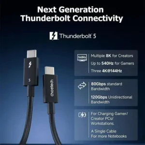 Choetech 240W Thunderbolt 5 Type-C to Type-C High Speed 8K Cable – A3011