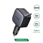 UGREEN 90W Retractable Cable With Type-C Car Charger