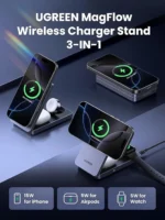 UGREEN Qi2 25W MagFlow 3-in-1 Magnetic Wireless Charger