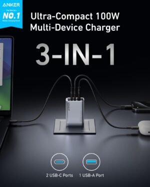 Anker Prime Charger 100W 3-Port GaN USB C