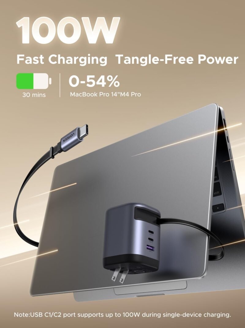 UGREEN Nexode 100W Charger with Retractable USB-C Cable UGREEN Nexode 100W Charger with Retractable USB-C Cable