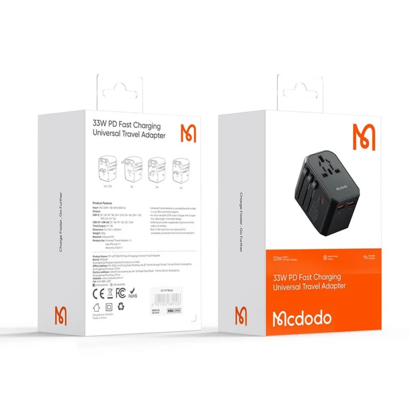 MCDODO CP-429 PD 33W Travel Charger Adapter MCDODO CP-429 PD 33W Travel Charger Adapter