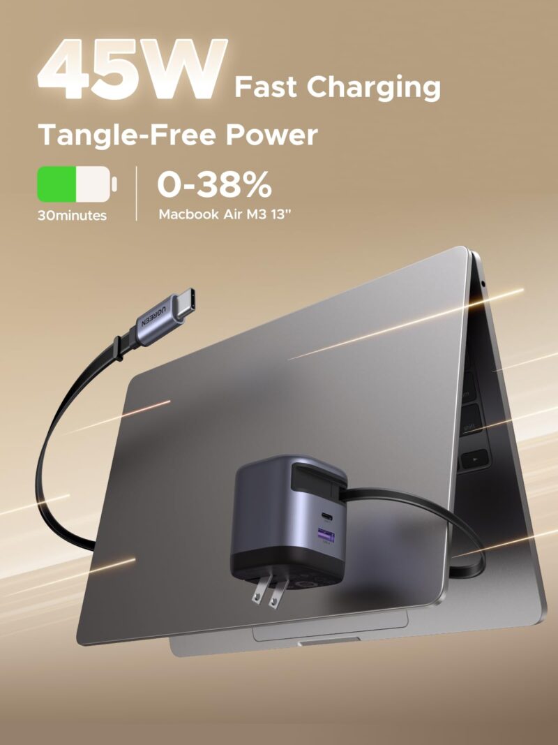 UGREEN Nexode 45W Charger with Retractable 45865