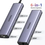 UGREEN 3U+PD+HDMI+LAN 6-IN-1 HUB 15598