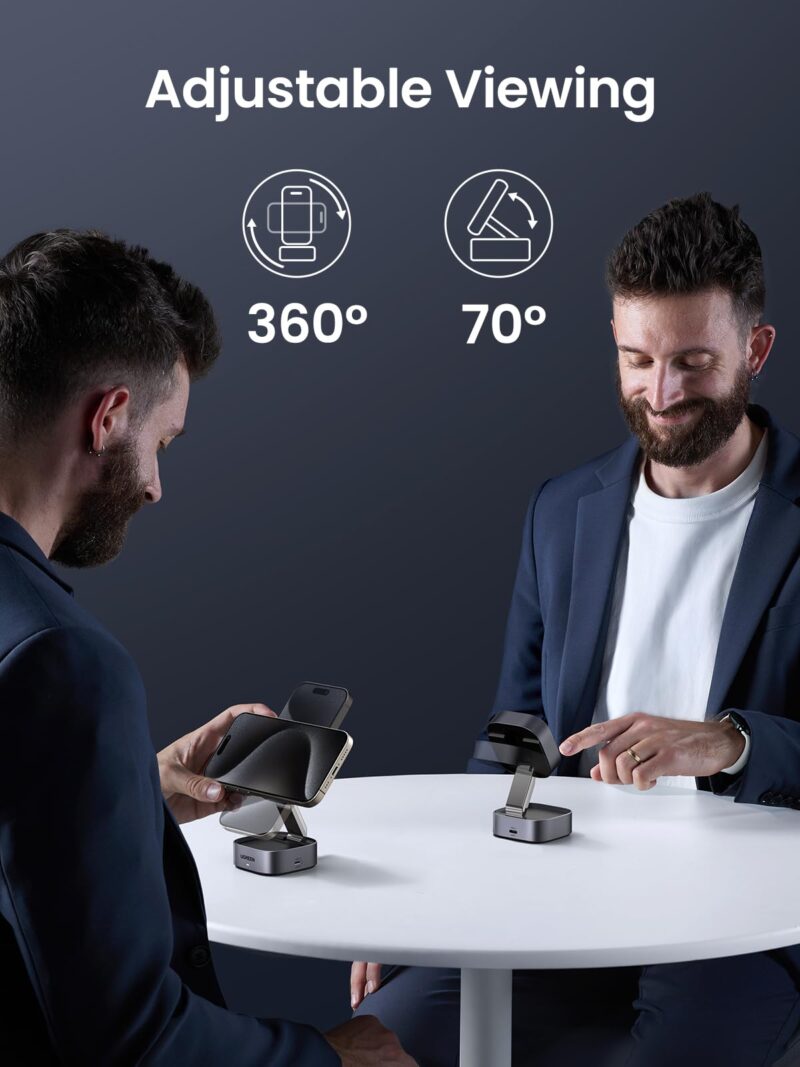 UGREEN MagFlow 2-in-1 Qi2 Magnetic Foldable Wireless Charger 35316