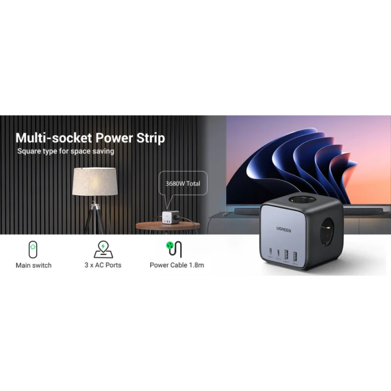 UGREEN 60113 65W 2C 2A Digineast Cube Charger