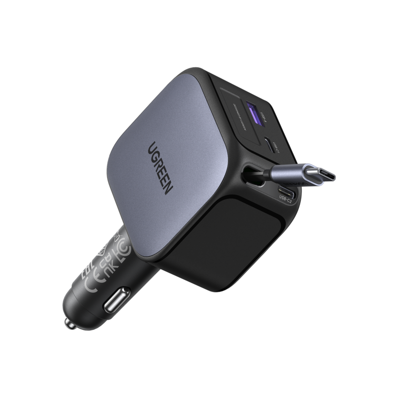 UGREEN Nexode Car Charger 145W with Retractable 55910