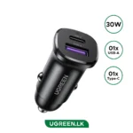 UGREEN 30W Type-C + USB Dual Port Car Charger 25845 UGREEN 30W Type-C + USB Dual Port Car Charger 25845