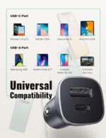 UGREEN Aluminum PD 24W & 18W Car Charger 30780 UGREEN Aluminum PD 24W & 18W Car Charger 30780