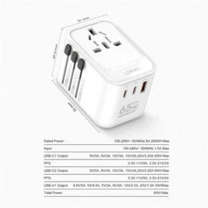 Ldnio Z6 GaN65W Universal Adapter All-In-One Adapter
