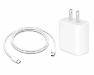 Apple USB-C to C Cable Nylon | 20W USB-C Power Adapter 2-Pin Bundle Box Pulled