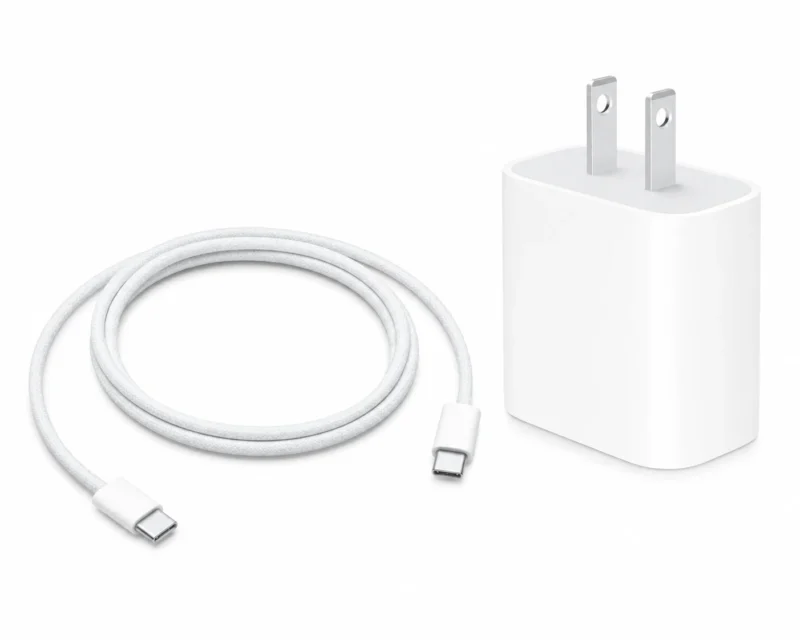 Apple USB-C to C Cable Nylon | 20W USB-C Power Adapter 2-Pin Bundle Box Pulled