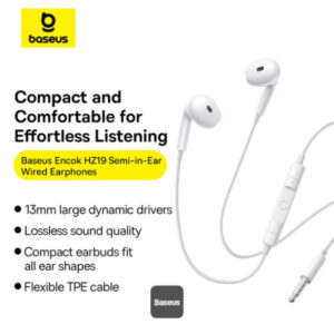 Baseus Encok HZ19 Semi-in-Ear Wired Earphones 