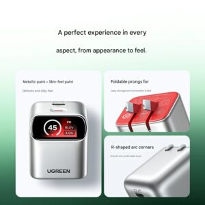 UGREEN X740 45W GaN Charger Smart Display USB-C Fast Charger