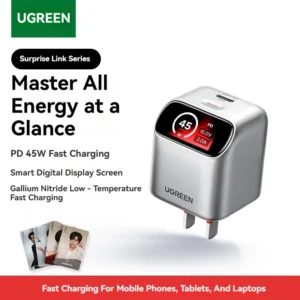 UGREEN X740 45W GaN Charger Smart Display USB-C Fast Charger
