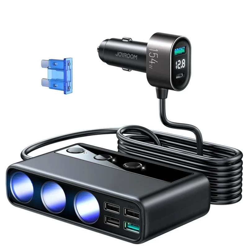 JOYROOM JR-CL06 210w Multi-port Car Cigarette Lighter Adapter JOYROOM JR-CL06 210w Multi-port Car Cigarette Lighter Adapter