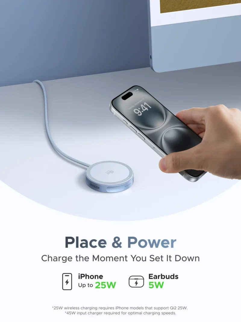 UGREEN 25W MagFlow Magnetic Wireless Charger 55959