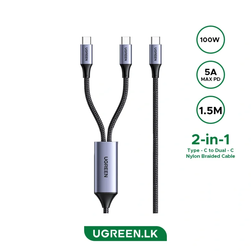 UGREEN 35087 2-in-1 Universal 100W PD Fast Charging Cable