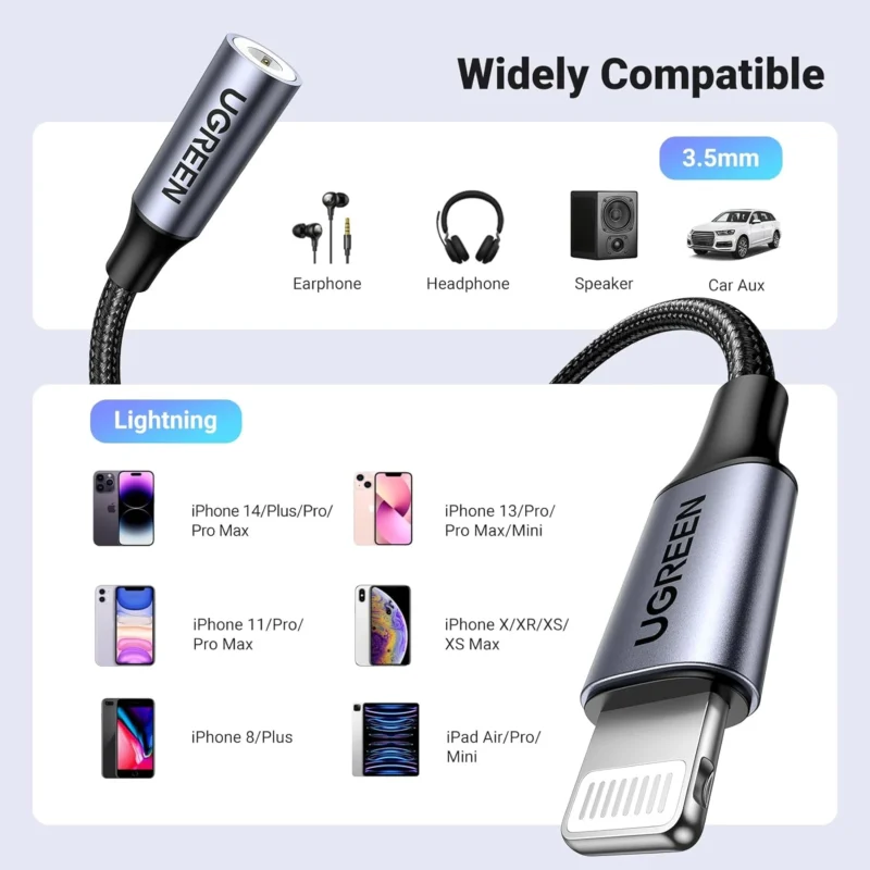 UGREEN Headphone Adapter for iPhone Lightning to 3.5mm 30756
