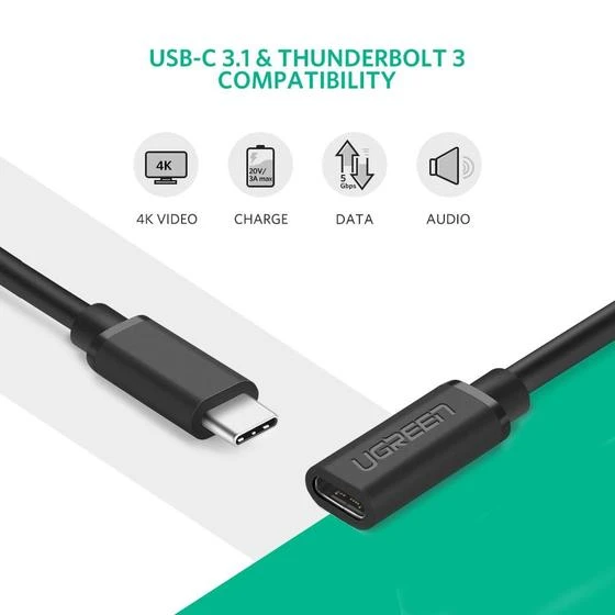 Ugreen 10387 Usb C Male To Female Gen2 Extension Cable 1M