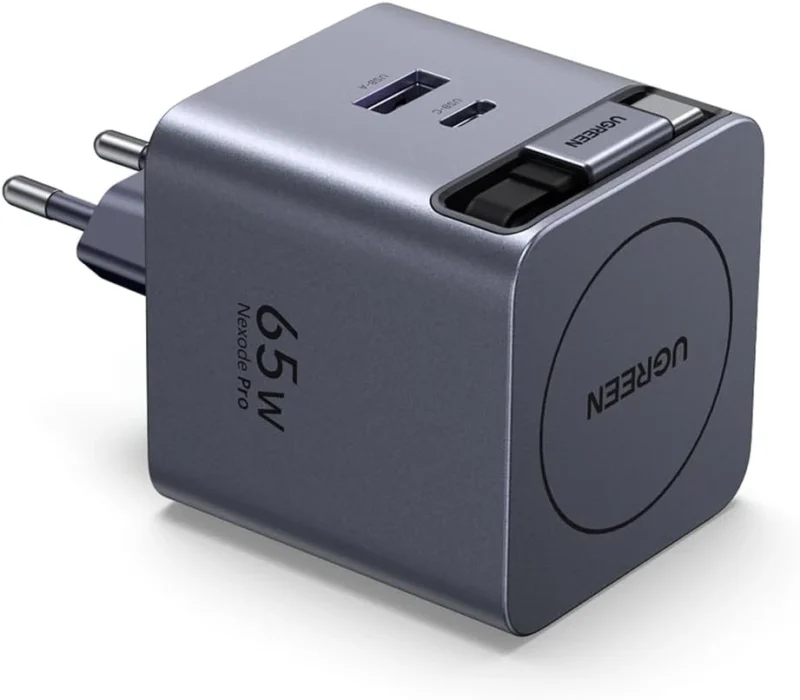 UGreen Nexode Pro Fast Charger With Retractable Cable 65W 65825