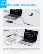 Anker 140W 2-in-1 USB-C to USB-C Cable A8895 Anker 140W 2-in-1 USB-C to USB-C Cable A8895