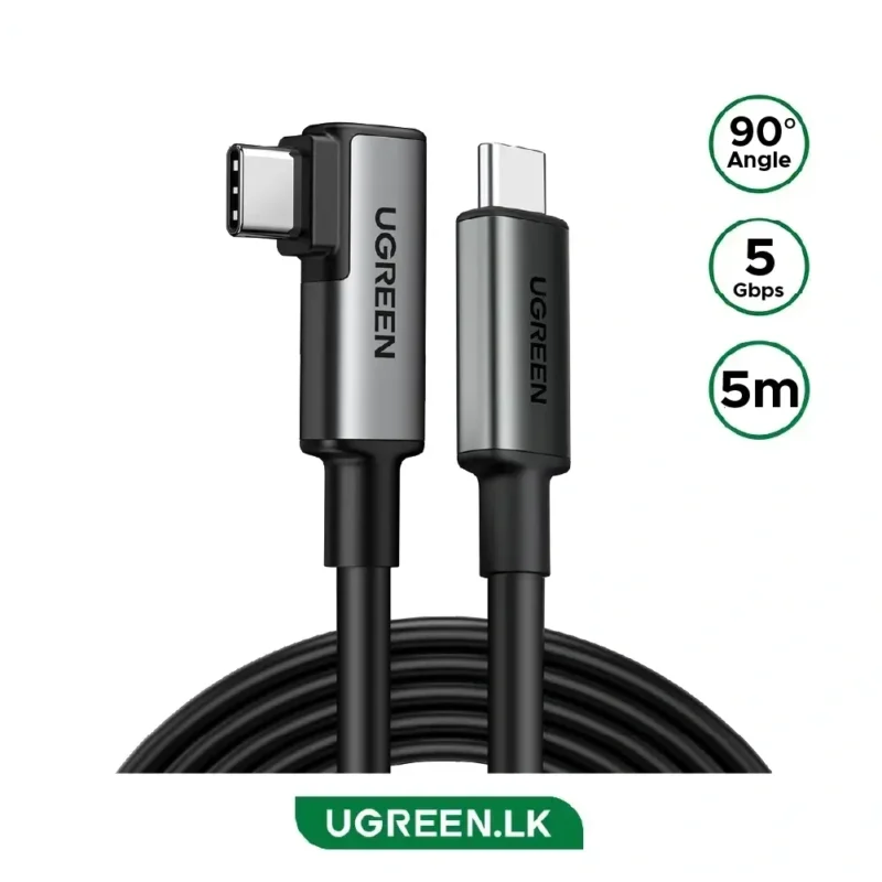 UGREEN Right Angle USB-C to USB-C Link Cable 5m 5GBPS 90629