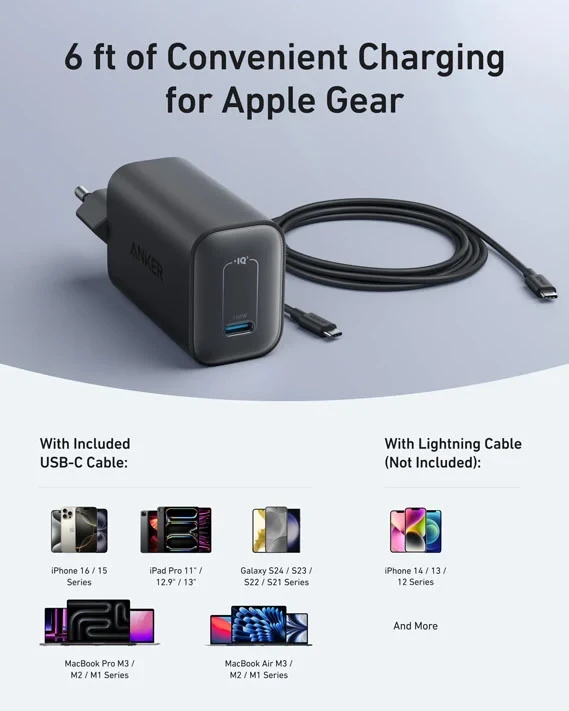 Anker Nano Charger (100W) with USB-C Cable B2679
