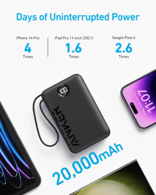 Anker Power Bank 20000mAh 22.5W with Built-in USB C 