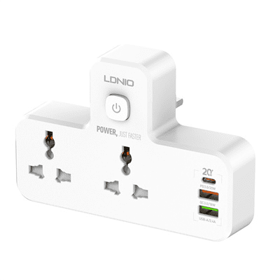 LDNIO SC2311 Multi Plug Extension Sockets with USB Wall Plug Adapter 3 Way Turn 1 into 3