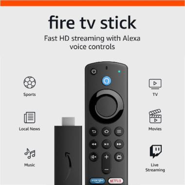 Amazon Fire TV Stick (3rd Gen) HD 1080p Alexa Voice Remote With TV controls