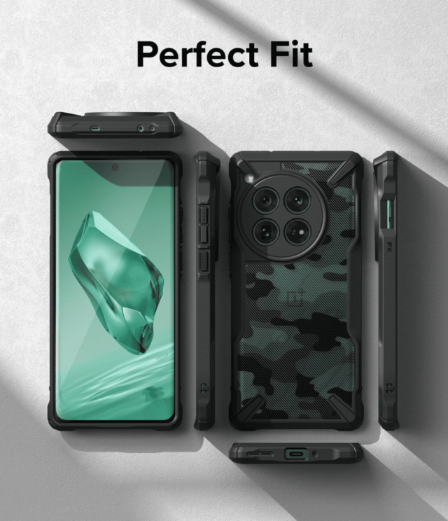 Ringke Fusion-X Camo Black Case for OnePlus 12 with Military Design