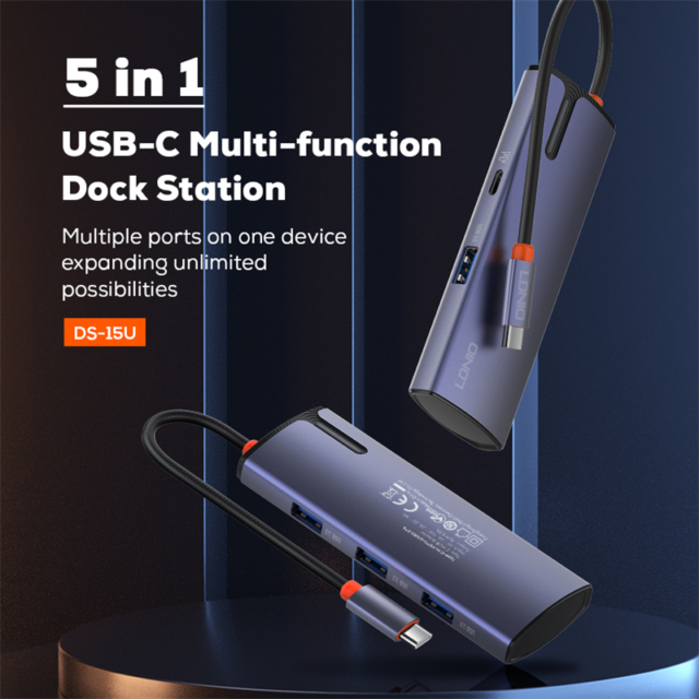 LDNIO DS 15U 5 in 1 Type c Docking Station