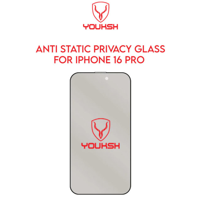 Privacy Glass Protector For Apple iPhone 16 Pro | Youksh | Fonepro.pk 