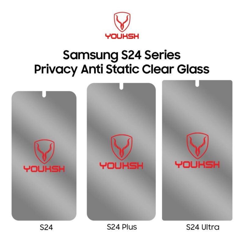 Samsung S24 Ultra Privacy Anti Static Glass Screen Protector By YOUKSH.